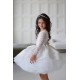 Sparkling Long Sleeves White Birthday Dress