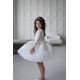 Sparkling Long Sleeves White Birthday Dress